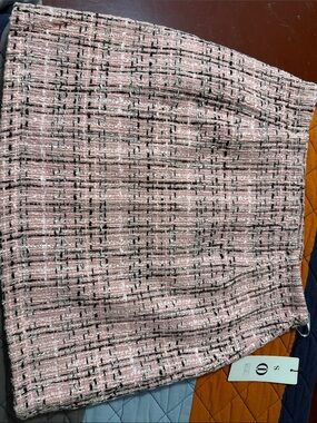 Womens Pink Tweed Pencil Skirt